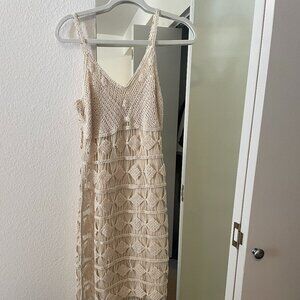 Tan midi dress